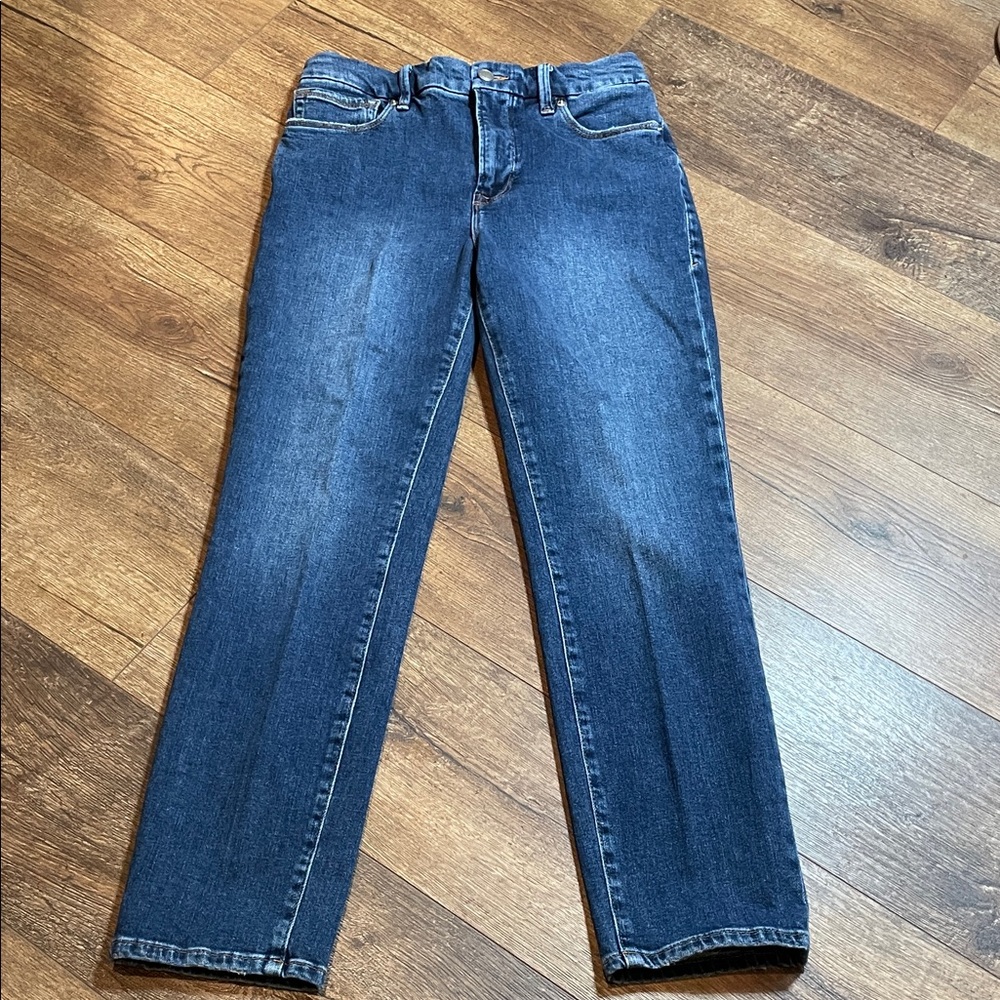 Good American Dark Blue Straight Leg Jeans